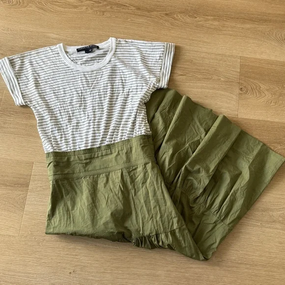 Veronica Beard Trail Mixed Media Dress in White Fern - Picture 8 of 10